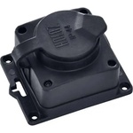 Horozk Electrik ЕДИНИЧЕН СТЕНЕН КОНТАКТ ГУМЕН ip44 ЧЕРЕН horoz (8699490918319)