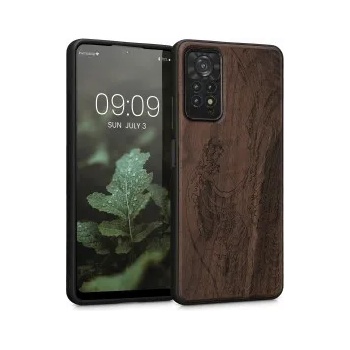 kwmobile Дървен калъф за Xiaomi Redmi Note 11 Pro / Note 11 Pro (5G) - тъмнокафяв - 48784