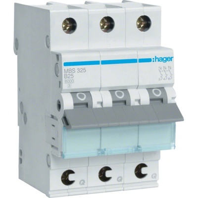 Hager MBS325 3P 25A, char.B, 6 kA