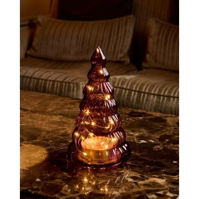 SIRIUS LED svetelný stromček, sklenený, vínový, 23,5 cm