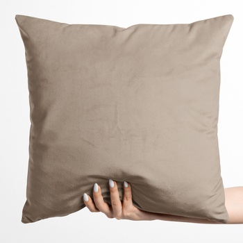 Biante Zamatová Velvet Prémium SVP-042 Béžovohnedá 50 x 70 cm