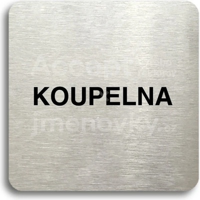 ACCEPT Piktogram koupelna - stříbrná tabulka - černý tisk bez rámečku
