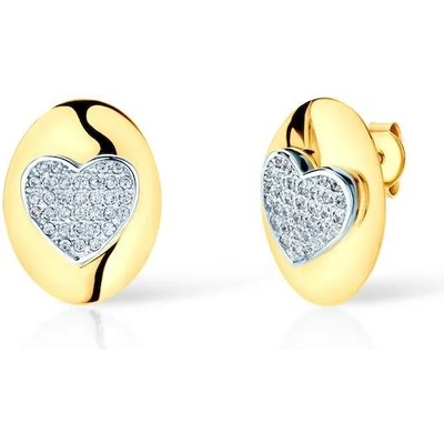 SAVICKI Обеци сърца Savicki: злато, циркони