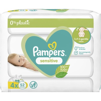 PAMPERS Baby Wipes Sensitive vlhčené obrúsky 4 x 52 ks (208 ks)
