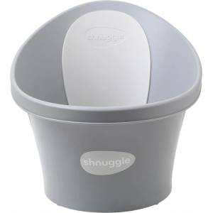 shnuggle Бебешка вана за къпане с клапа Shnuggle - 35 cm, Сива (SBP-PBL-EUR)
