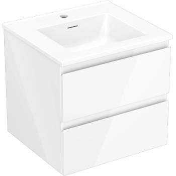 Mexen Orio шкаф за баня 50 см с мивка Otis, 2 чекмеджета, бял гланц - 91A10-05047-2-BFF00-W18M00 (91A10-05047-2-BFF00-W18M00)