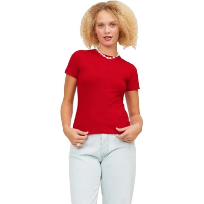Тениска Jack & jones Gigi Striped JJXX short sleeve T-shirt - Red (Racing Red)