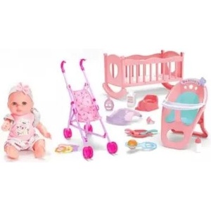 Man Yuk Toys Играчка-кукла с глас, люлка и аксесоари - 30 см