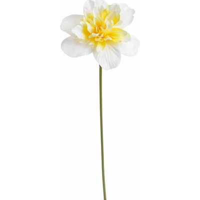 Umělý plnokvětý narcis - bílá se žlutým středem