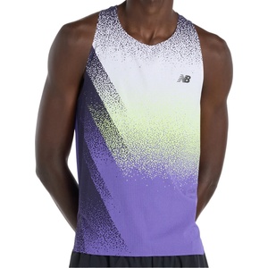 New Balance Мъжки потник с широка презрамка New Balance Race Day Ultra Light Printed Singlet Tank top - Electric Purple - размер XXL (216-8584-0115)