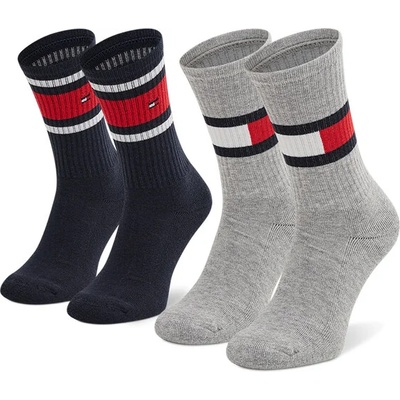 Tommy Hilfiger Комплект 2 чифта дълги чорапи мъжки Tommy Hilfiger 394020001 Middle Grey Melange 758 (394020001)