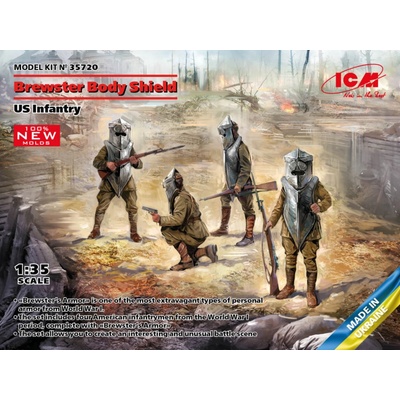 ICM Brewster Body Shield US Infantry WWI 4 fig 35720 1:35