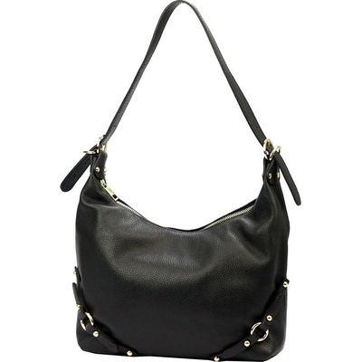 Luka Středně velká kožená kabelka na rameno i crossbody no. 006 černá
