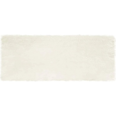 vidaXL Изкуствен овчи килим Tafalla Бяло 80 x 200 cm Полиестер (42021457)