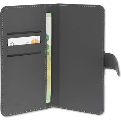 4smarts Universal Flip Case UltiMAG URBAN Lite XL - кожен калъф с поставка и отделение за кр. карта за смартфона до 6.5 инча (сив)