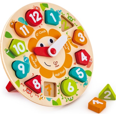 Hape dřevo puzzle vkládací hodiny 13 dílků 25cm