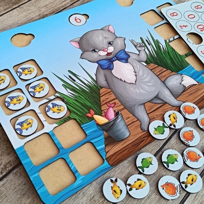 Ubee počítání s kocourkem Fouskem pomůcka s rybičkami první počítání