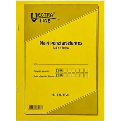 VECTRALINE Формуляр за дневен отчет за касовата наличност VECTRALINE A/4 с размери 25x4 листа B13-25/V (B13-25/V)