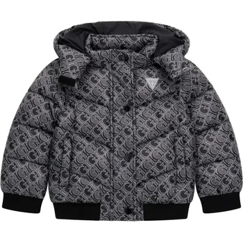 GUESS Спортно зимно яке за мини момиче в черен цвят покрито с лога Guess