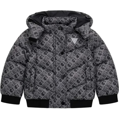 GUESS Спортно зимно яке за мини момиче в черен цвят покрито с лога Guess