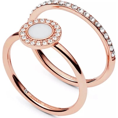 Fossil Pozlacený dvojitý prsten se třpytivým kruhem JF02666791