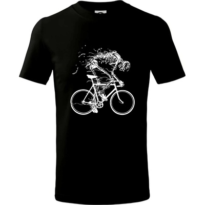 Gravel Bike kostra tričko detské čierna