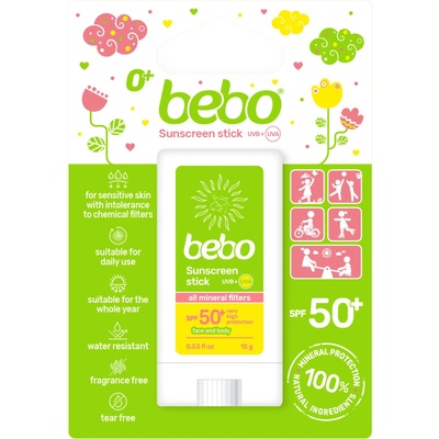 Bebo слънцезащитен минерален стик SPF 50+ - 15 г
