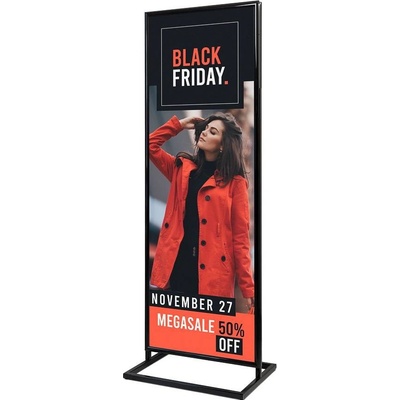 Jansen Display Plakátový stojan Decor s klaprámem 2xA1, černý