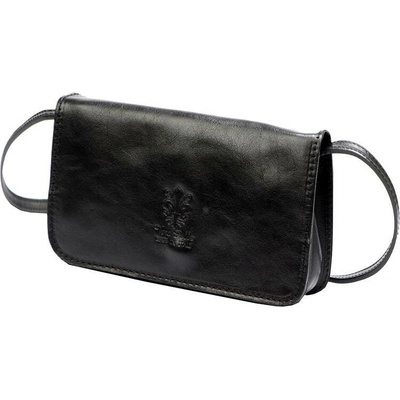 Pevná malá kožená crossbody kabelka Florence 107 černá