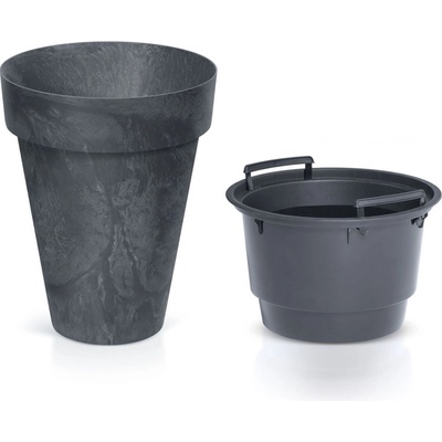 Prosperplast CUBE SLIM BETON EFFECT Kvetináč s vkladom 27,6cm, antracit DCUS280E