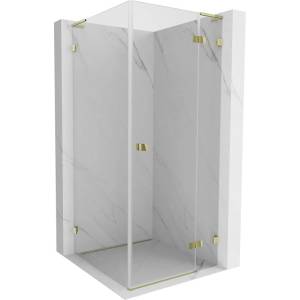 Mexen Lunar L кабина за душ, врата надясно 90 x 90 cm, прозрачна, златиста - 834L-090-090-50-00-P (834L-090-090-50-00-P)