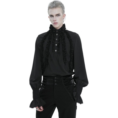 Devil Fashion košele black Chiffon