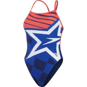 Speedo Womens Placement Digital Vback - Blue