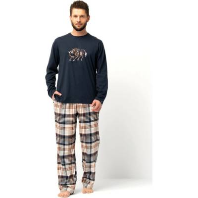 Key pánské pyžamo 44 černá flanel