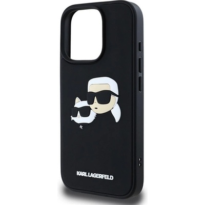 CG Mobile iPhone 16 Pro KARL LAGERFELD 3D RUBBER DOUBLE HEADS Силиконов удароустойчив протектор за телефон 3D, ЧЕРЕН KLHCP16LRBCKCHLK (KLHCP16LRBCKCHLK)