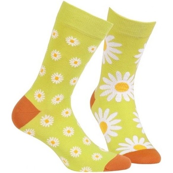 Veselé barevné bavlněné ponožky s kopretinami