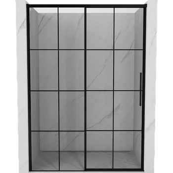 Mexen Rox плъзгаща се душ врата лява 155 cm, черна решетка, черно - 8C2-155-000-70-77-L (8C2-155-000-70-77-L)