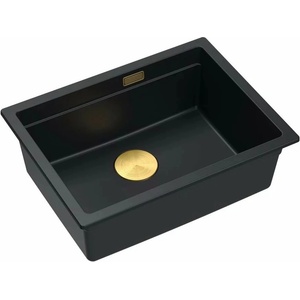 Quadron Мивка за под плот Quadron Logan 100 от композит, въглеродно черно - златно, 56x45 см (HQJ6045U7_PVDG1_U) Мивка за вграждане