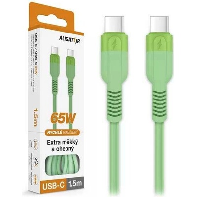 Aligator DATKP74 Datový SoftPastels 3A 65W USB-C/USB-C zelený