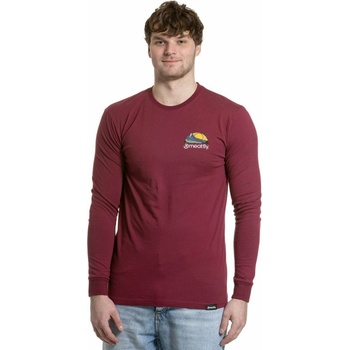 Meatfly мъжка тениска с дълъг ръкав Julien Dark Wine Mountains | Червена Meatfly | Cherven | МЪЖЕ | S