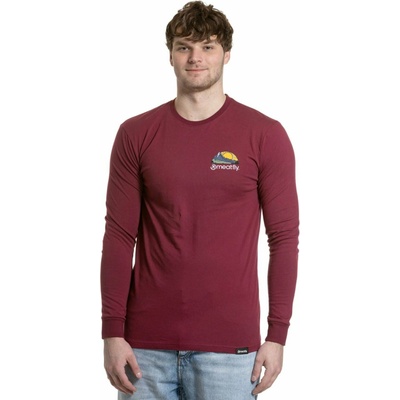 Meatfly мъжка тениска с дълъг ръкав Julien Dark Wine Mountains | Червена Meatfly | Cherven | МЪЖЕ | S