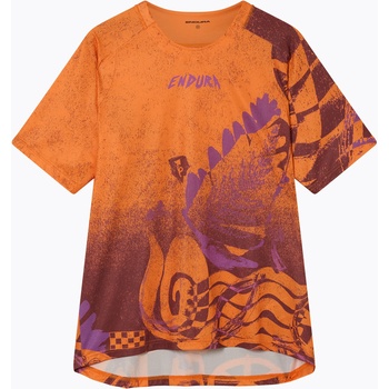 Endura Мъжка тениска за колоездене Endura Singletrack Print end orange