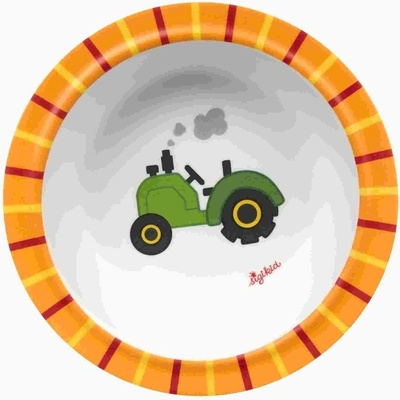 Melamin baby mistička traktor se silikonem 15,5 cm sigikid