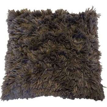 LKV Lomnice vankúš s povlakem s dlouhým chlupem šedá 35x35