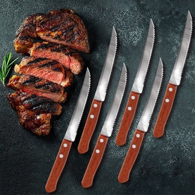 Orion Nôž steakový nerez drevo 6 ks