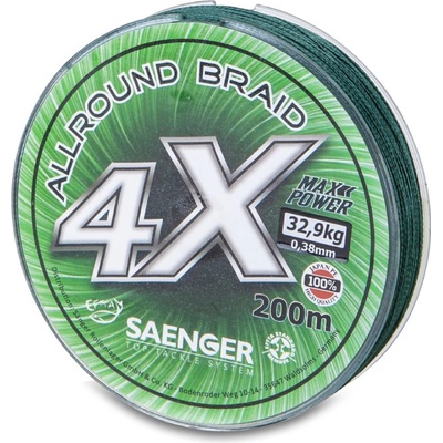 Saenger šňůra 4 X Allround Braid 200m 0,17mm zelená