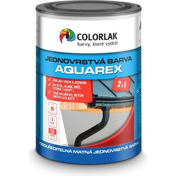 Colorlak Aquarex V2115 jednovrstvová farba 2v1 0,6L RAL 9004 signálne čierna