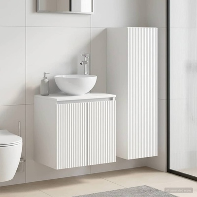 vidaXL Комплект мебели за баня 2 бр. Бяло 33 x 34, 5 x 100 см (3406113)