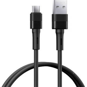 REMAX LEYA кабел за данни USB - microUSB, 100cm, ЧЕРЕН RC-C093 M-B (RC-C093 M-B)