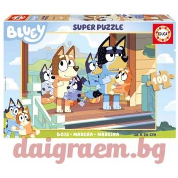 Educa Дървен пъзел EDUCA 19967 - 100 части - Bluey (EDU19967)